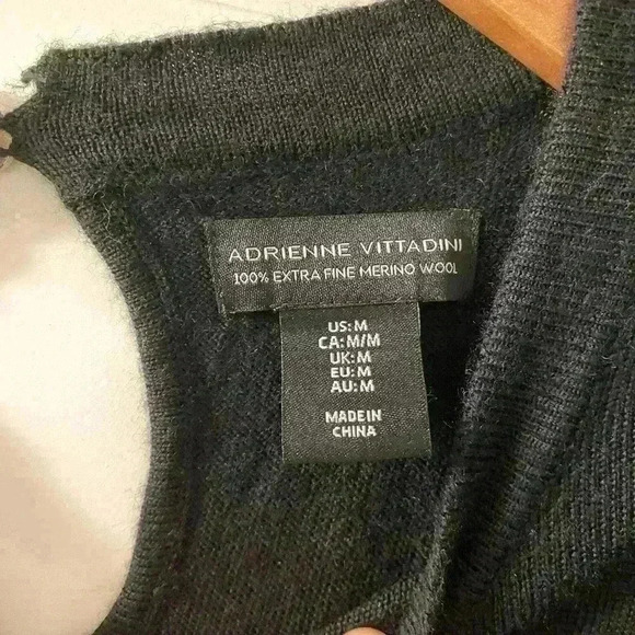 Black Vittadini 100% Soft Merino Wool Lace Dress - Picture 4 of 4